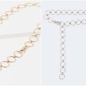 Urban Outfitters Circle Metal Chain Belt SILVER and GOLD NWT 38.50 Each Set of 2